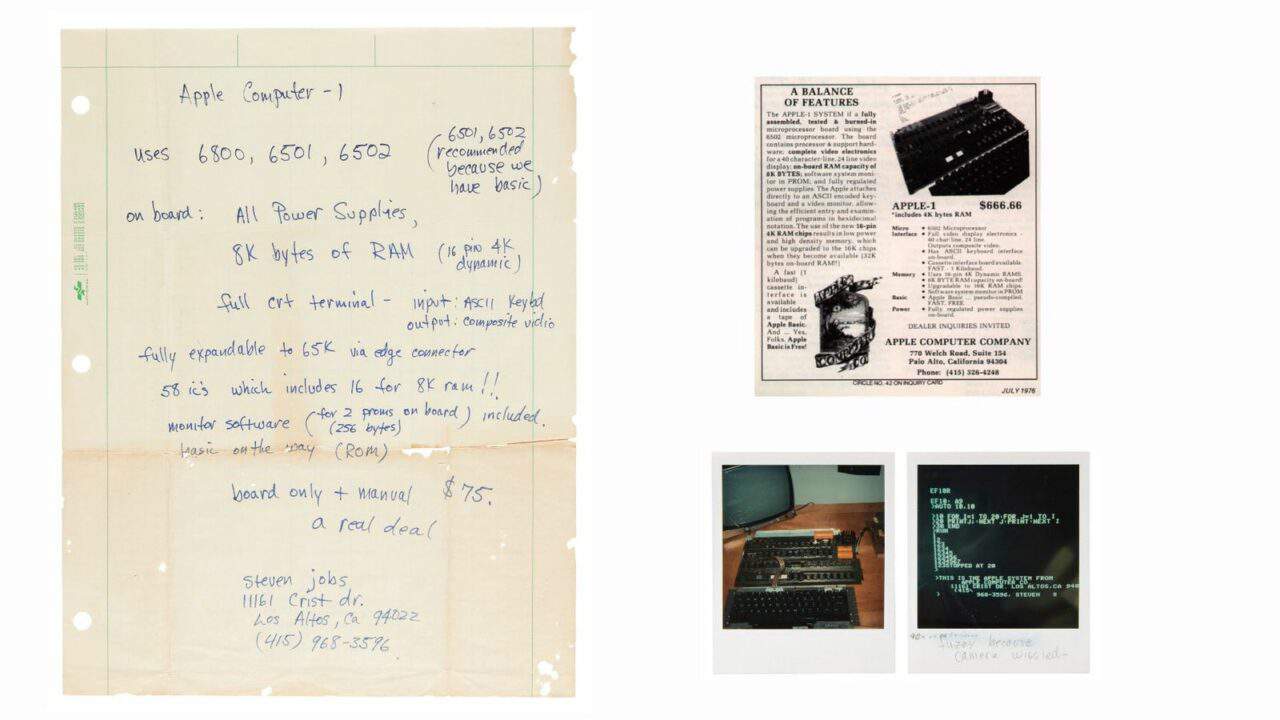 乔布斯手写 Apple-1广告草稿出售，拍卖成交价超过 17 万美元-弦外音